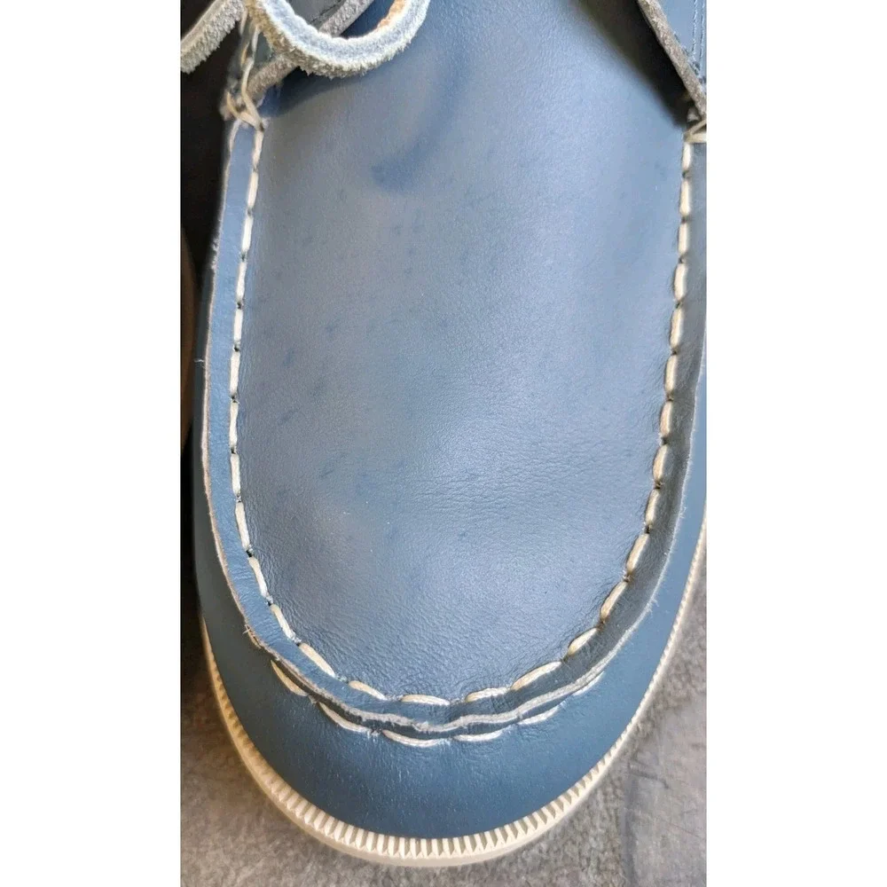 READ Canoos Golf Shoes Women's 11 Steele Blue Leather 2.0 Boat Shoe Loafer